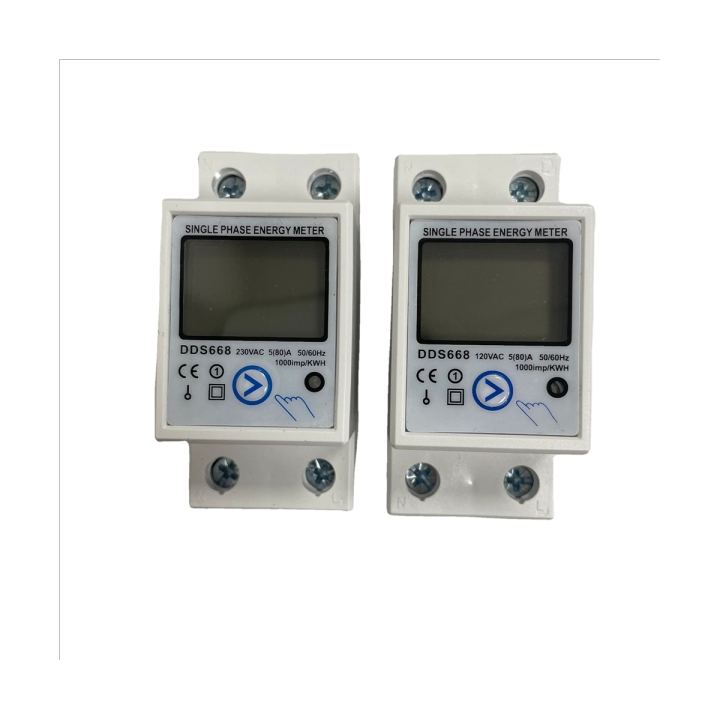 Din Rail Digital Single Phase Reset Zero Energy Meter KWh Voltage