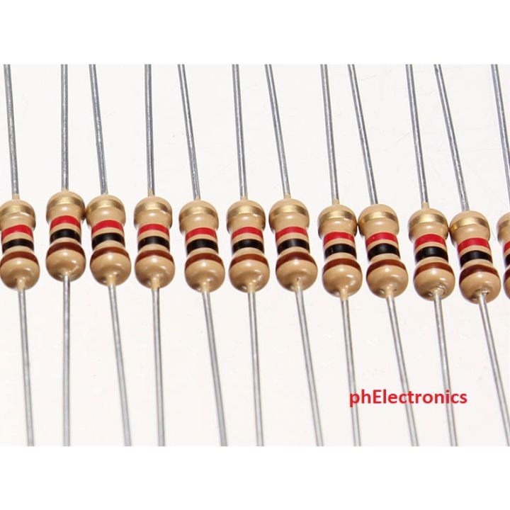 5pcs 1/4W Resistors Carbon Resistor 220 2.2k 22k 4.7k 47k 1k 10k 100k 