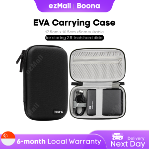 BOONA Hard Case with Shockproof Waterproof EVA Protection Carrying Cover Pouch Travel Organizer Bag Compatible for External Hard Drive 2.5 inch SSD