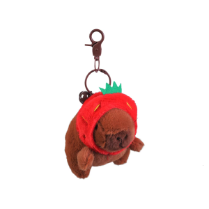 Sweet Capybara Plush Keychain Soft Bag Pendant Purse Ornament Keyring With Strawberry Styles Great For Preventing Loss