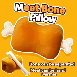 LUZMAR Soft Simulation Meat Bone Pillow Cartoon Design 42cm Plush Toy Pillow Novelty Hypoallergenic Hand Warmer Cushion Home Decor