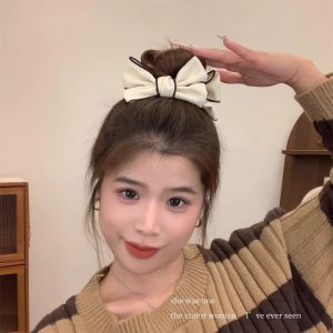 Hồng RECESS Hàn Quốc hai mặt Bow kẹp tóc cho thanh lịch Bun kiểu tóc dễ thương và Phụ Kiện Đầu tóc sành điệu với sự quyến rũ tự nhiên