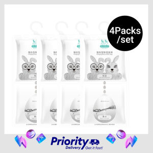 [4Packs/set]Hanging Dehumidifier Bag Standing Moisture Absorber Bag 2 Times Strong Absorption Capacity for Closet Cabinet Wardrobe Room 230g 220g