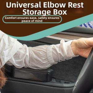 COUPLECOL Adjustable Height Car Armrest Storage Container Multifunctional Organizer Car Elbow Rest Box Practical Comfort Extendable Armrest Pad for Vehicle Door
