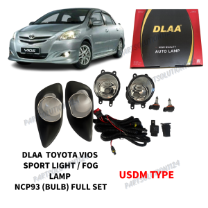 DLAA NEW TOYOTA VIOS SPORT LIGHT / FOG LAMP NCP93 (BULB) FULL SET INCLUDING CHROME COVER AND FULL SET WIRING  THIS FULL SET IS SUITABLE FOR NCP93.  1SET WIRING 2PC SPORT LIGHT 2PC CHROME COVER 1PC SUIZ