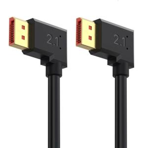 Flexible Angled DisplayPort 2.1 Video Cable 16K Resolution 54Gbps Transmission 8K120Hz 4K240Hz For Gaming Monitors