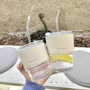 BOTOL KACA LUCU KARAKTER KELINCI ANIMAL 360MILI TUTUP BONEKA +TALI PENDEK