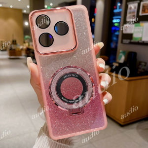 Honor 400 Lite 5G Glitter Bling Bracket Phone Case For HONOR 400 Lite Honor 400Lite 5G 2025 Full Lens Camera Protective Film Glitter Phone Case With Finger Ring Bracket