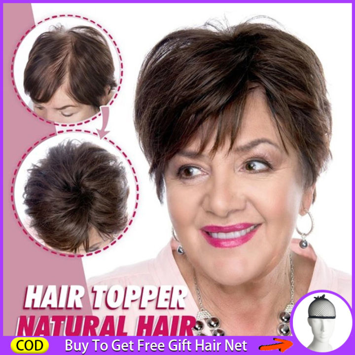 original Clip-on wig for women human hair Topper Heat Resistant Fiber Hair  Extension Wig Hairpiece hair extension human hair Lazada PH