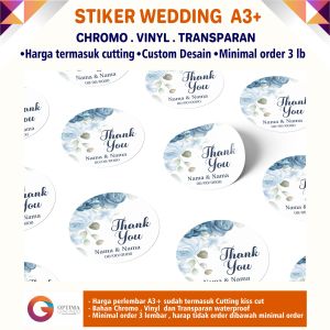 Cetak Label Stiker Wedding Stiker Pernikahan Stiker Souvernir  Vinyl Transparan A3+ dan Cutting