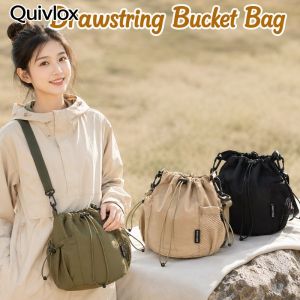 Nylon Drawstring Bucket Crossbody Bag Korean Style Adjustable Strap Water Bottle Phone Bag Female Shoulder Bag