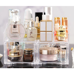 Mainland COD Rak Kosmetik Acrylic Bening Tempat Make Up Mewah Kotak Kosmetik Tempat Penyimpanan Serbaguna HRM302