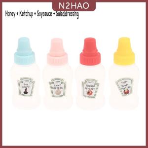 N2HAO  1 4pcs mini dễ thương cà chua Ketchup chai nhỏ xách tay nước sốt container Salad Dressing container đựng thức ăn đựng thức ăn cho Bento hộp