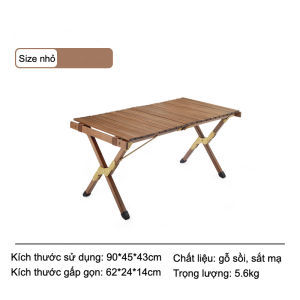 Bàn gỗ cuộn cắm trại NatureHike NH19JJ009