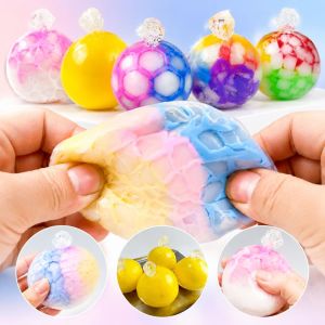 CANICECA Soft Rainbow Crispy Balls Gradient Colors Stress Relief Squeeze Sensory Fidget Ball  Shapeable Decompression Pinch Toy For Kids Adults