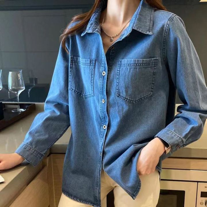 Party Dress for Women Elegant Vintage Button Down Denim Dress Sexy V Neck  Cute Mini Dress Trendy Summer Fall Long Sleeve Loose Casual Dress Fashion  Tunic Cocktail Dress Dark Blue S at