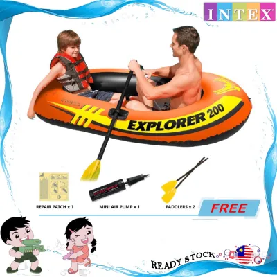 INTEX 58331 Explorer 200 Kayak Kembung Berkembar 1.85 Meter / 1.85 Meter Explorer 200 Inflatable Double Kayak Canoe Float Boat