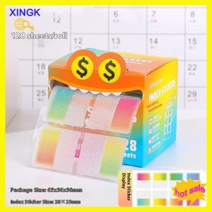 XINGK 128 tờ hộp ngăn kéo-phong cách Pull-out Pearlescent giấy dính trong suốt đầy màu sắc đánh dấu ghi chú Memo Pad Lưu ý đánh dấu Nguồn cung cấp