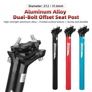 Aluminum Alloy Bicycle Seat Post Dual-Bolt Offset 27.2 / 31.6mm Frosted Surface Bike Seat Tube