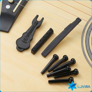 LoviRa Guitar Saddle and Slotted Nut for 6 Strings Acoustic Guitar Parts Accessory Set