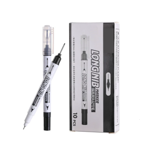 Double Tip Permanent Markers Pen 10Pcs Chisel and Fine Points Long Ink Multi Purpose Use for Home School Office