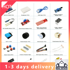 LAFVIN Basic Starter Kit For Arduino Uno R3 With Tutorial Code Breadboard Jumper Wire Led Diodes Obstacle Avoidance Module