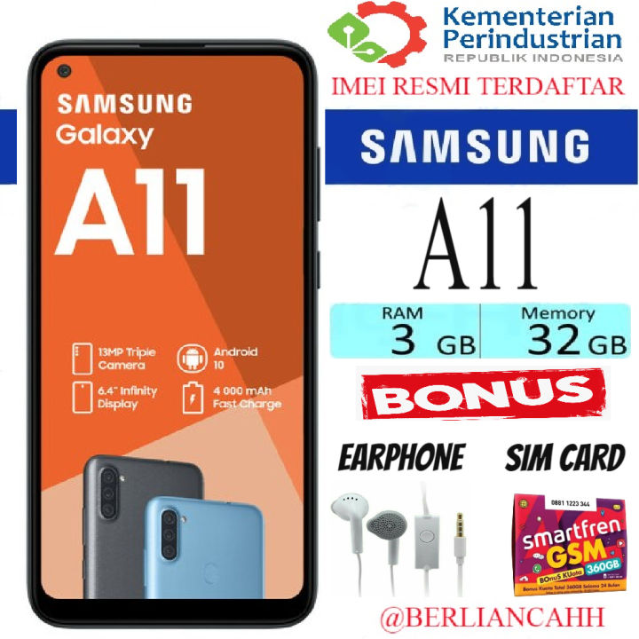 SAMSUNG GALAXY A11 RAM 3/32 GB Garansi Berliancahh Lazada