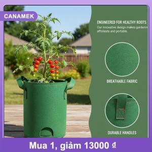 【CANAMEK】 Cảm thấy treo cà chua phát triển túi dọc lộn ngược trồng 2 trong 1 dâu tây hoa rau vườn tái sử dụng container