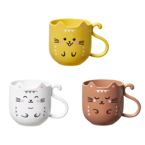 Cartoon Wash Cup Kitten Themed Mouthwash Cup And Toothbrush Holder Enhances Brushing Experience