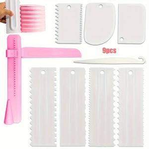 Bộ 9 dụng cụ làm phẳng bánh dụng cụ làm phẳng kem bánh dụng cụ nướng bánh