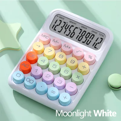 【SG local】Candy Color Calculator 12 Digits Large Display Mechanical Dot Keyboard Big Button Home School&Office Stationery Scientific Calculator