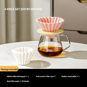 Bincoo 600Ml Tay Ủ bình đựng cà phê Đặt phin cà phê Chia Sẻ Nồi Tay Cà Phê máy xay thủ công Cà Phê Đồ Dùng Di Động Cho văn phòng nhà cửa