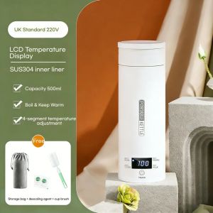 500ML Electric Kettles Portable Tea Coffee Kettle Travel Boil Water Thermal Cup Anti-Scald Water Bottle English Menu2026