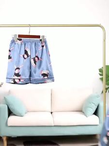 Foreign Trade Pajamas Womens Summer Ice Silk Thin Short Sleeve Open Lining Students Imitation Silk Can Be Outerwear Homewear Suit Summer ㏇L0514