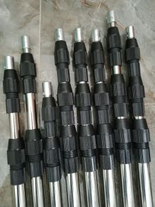 Sào rút inox đa năng kéo dài 5 mét móc cành cây lấy quả trên cao phơi đồ treo lồng chim quét trần nhà vợt cá kết hợp cứng và bền.