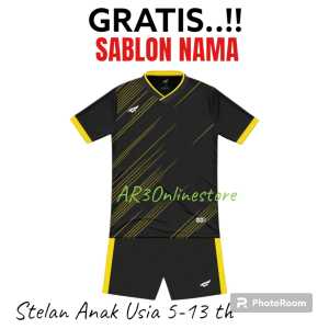 ( FREE SABLON NAMA ) Baju olahraga anak laki/perempuan kaos bola futsal badminton bulutangkis voli basket usia 5-13th