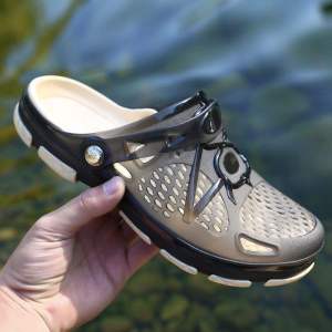 Summer MenS Thick-Soled Non-Slip Clogs Casual Sandals Breathable Closed-Toe Beach Shoes Summer Sandals