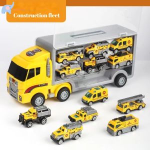 Fun Toys รถบรรทุกของเล่นรถบรรทุกรถดับเพลิงของเล่นเด็กรถบรรทุกขนาดใหญ่รวมถึงรถบรรทุกดับเพลิง ขนาดใหญ่ แถมโมเดลรถดับเพลิง6คัน สำหรับของขวัญเด็