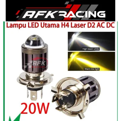 LAMPU led depan biled bi led h4 vixion laser gun full led super terang cembung yellow white putih kuning cahaya 2 mode model AES lampu motor mobil universal promo discount - afk racing