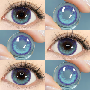 [0.00 s/d -6.00] MYSTICEYES SOFTLENS CARDCAPTOR SERIES COMICS BLUE GREEN LENS 14.5MM