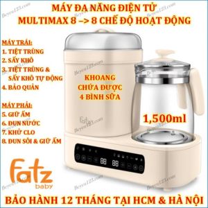 (Multimax 8) Máy tiệt trùng và hâm nước pha sữa đa năng điện tử Fatzbaby - Fatz FB9022BK MGG