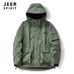 Jeep Spirit nam Áo khoác nam nam và nữ phổ quát Áo khoác leo núi ngoài trời phù hợp với áo Áo khoác làm việc trùm đầu chống gió và không thấm nước