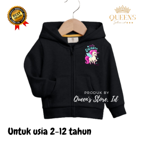 Jaket Anak Perempuan Usia 2 3 4 5 6 7 8 9 10 11 12 Tahun Karakter Little Unicorn model zipper