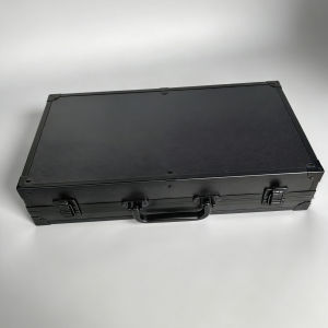 Black aluminum sturdy casing lockable toolbox with handle dust-proof and water-proof equipment storage box | suitable for storing tools instruments cameras and valuable items.