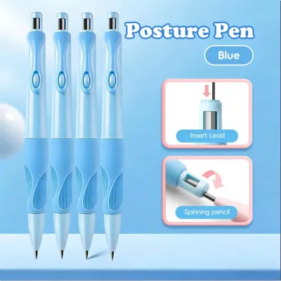 4PCS Posture Correction Mechanical Pencil With Pencil Sharpener HB Lead Comfortable Grip Automatic Pencils For Kids Gifts