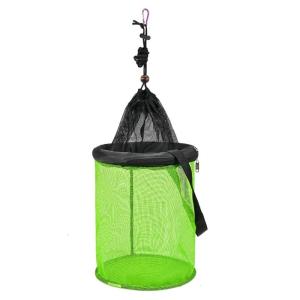 Portable Bucket Floating Fishing Basket Nylon Net Baits Storage Cage Foldable Fishing Net for Keep Crayfish Minnows