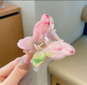 Kẹp Tóc Càng Cua Hình Bướm 3D 2 Lớp Màu Cẩm Thạch Xà Cừ Trong Suốt Hot Trend Hàn Quốc Cho Nữ