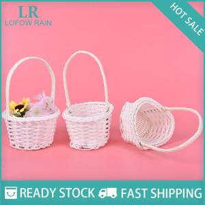 LF Wholesale✨Flash Sale ✨ ตะกร้าผ้าทอพลาสติกขนาดเล็ก1ชิ้นกระเป๋าปิคนิคสำหรับใส่ชาหวาย