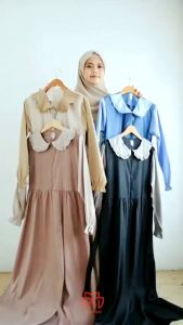 gamis katun remaja terbaru fashion muslim katun madina fodu - Dress Kinara