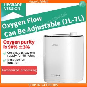 Home Use Oxygen Generator & Portable Air Purifier: Adjustable 1-7L Atomization Version